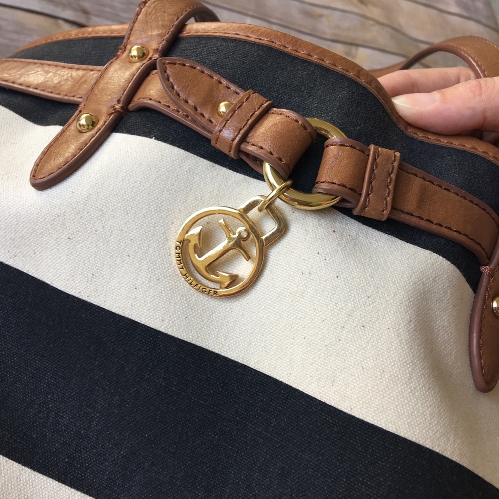 Tommy navy white classic stripe nautical bag - Picture 4 of 8
